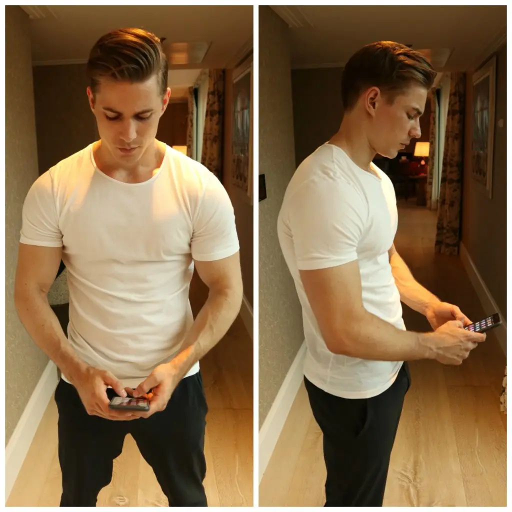 Rounded shoulders - slouch caused by smartphone usage
